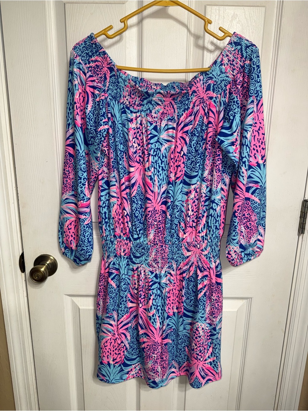 Lilly Pulitzer “Tropic Low Down” Skort/Romper/Dress Off-Shoulder - Picture 2 of 8